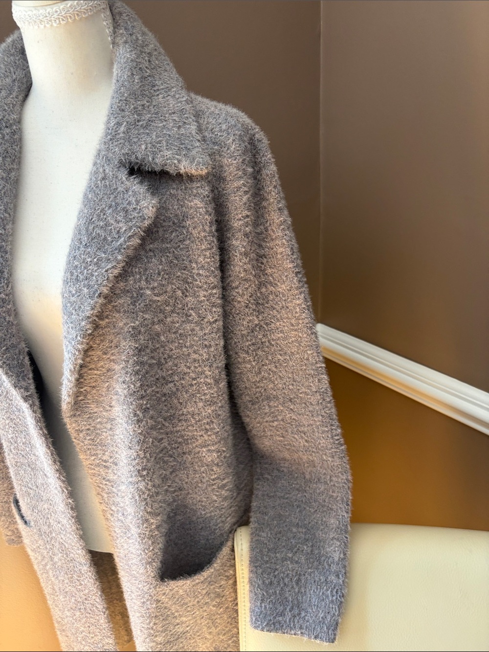 Cyrus Teddy Coat in Heather Gray - Picture 4 of 8
